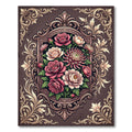 Crimson Pink Floral Oval Frame Rug