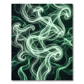 Ethereal Emerald Smoke Swirl Abstract Rug