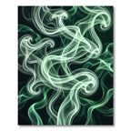 Ethereal Emerald Smoke Swirl Abstract Rug