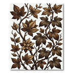Antique Brown Leafy Vine Pattern Rug