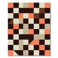 Modern Terracotta Geo Block Mosaic Rug