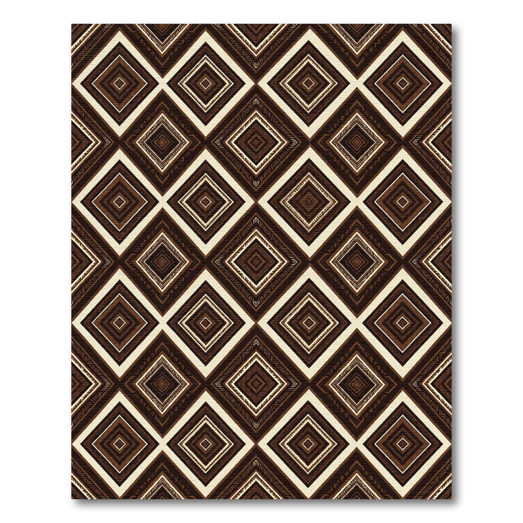 Brown Geometric Diamond Ethnic Rug