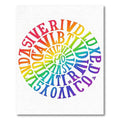 Rainbow Psychedelic Word Spiral Rug