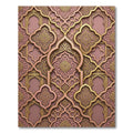Elegant Gold Rose Ornate Lattice Rug