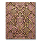 Elegant Gold Rose Ornate Lattice Rug
