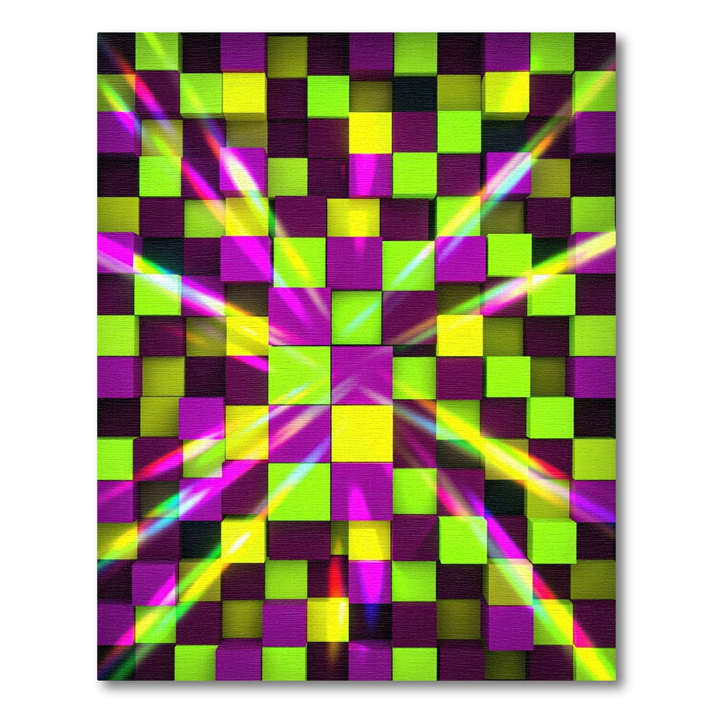 Neon Electric Cube Mosaic Rug