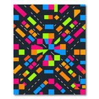 Vibrant Neon Geometric Abstract Block Rug