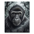 Monochromatic Primate Jungle Portrait Rug