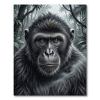 Monochromatic Primate Jungle Portrait Rug