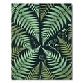 Emerald Fern Fronds Dark Botanical Rug