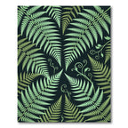 Emerald Fern Fronds Dark Botanical Rug
