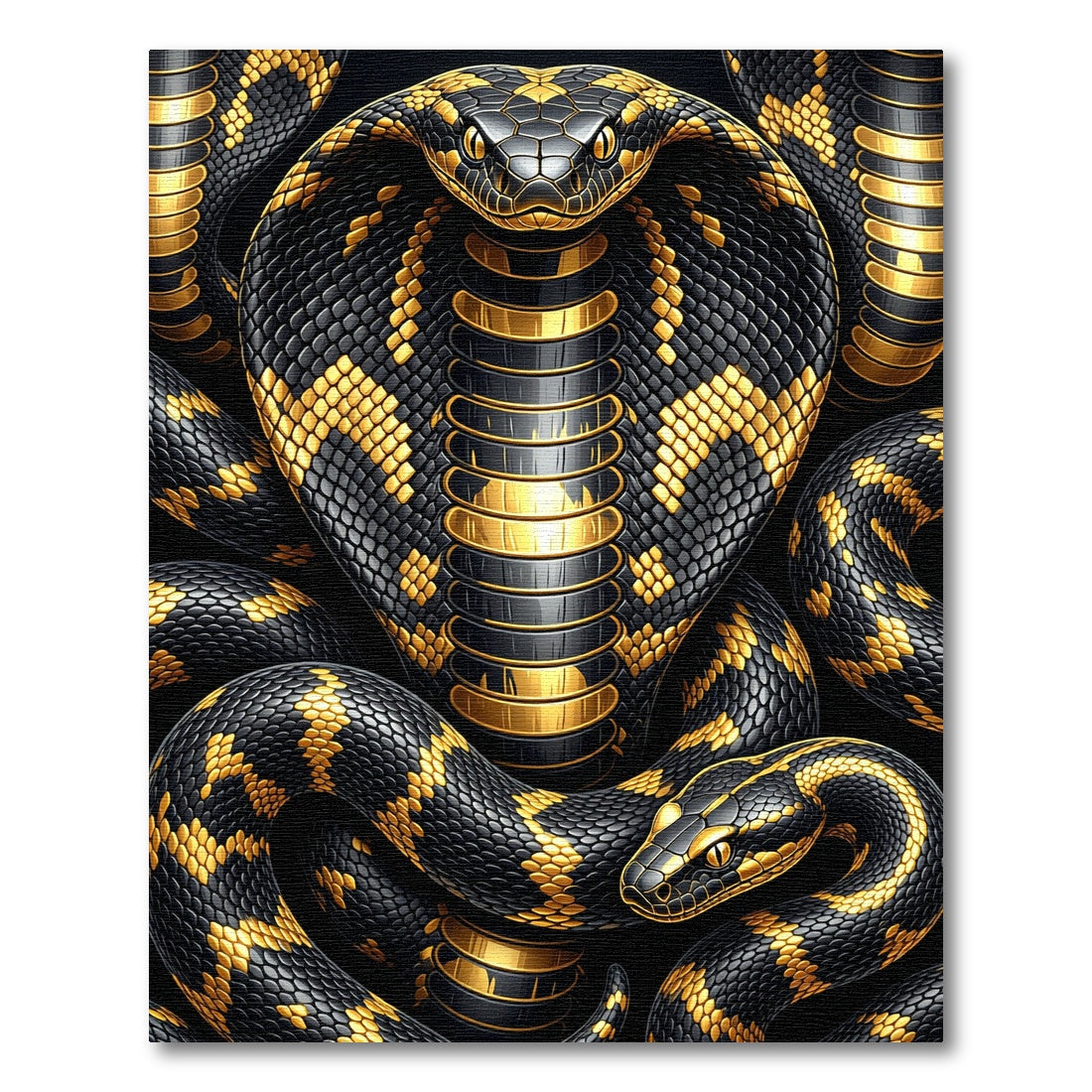 Golden Black Cobra Royal Serpent Rug