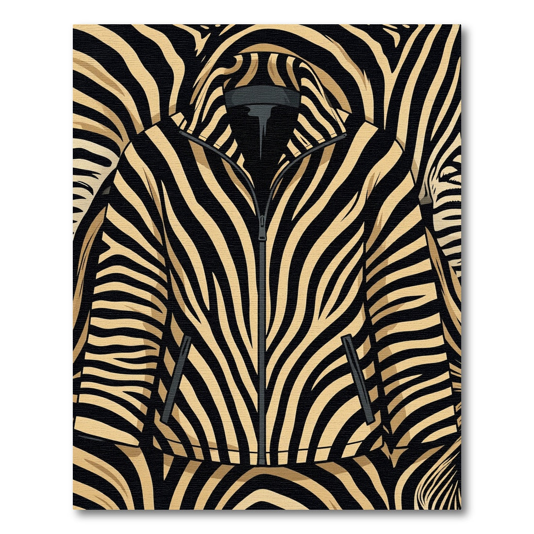 Bold Black Tan Zebra Stripes Rug