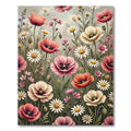 Coral Orange Pink Poppy Garden Rug