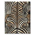 Abstract Tan and Black Zebra Stripe Rug