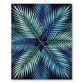 Cool Blue Palm Frond Collage Rug
