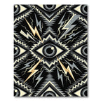 Mystic Electric Eye Geometric Lightning Art Rug
