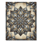 Metallic Gold Geometric Mandala Rug