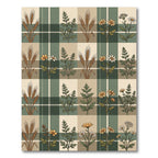 Earthy Wheat Daisies Plaid Rug