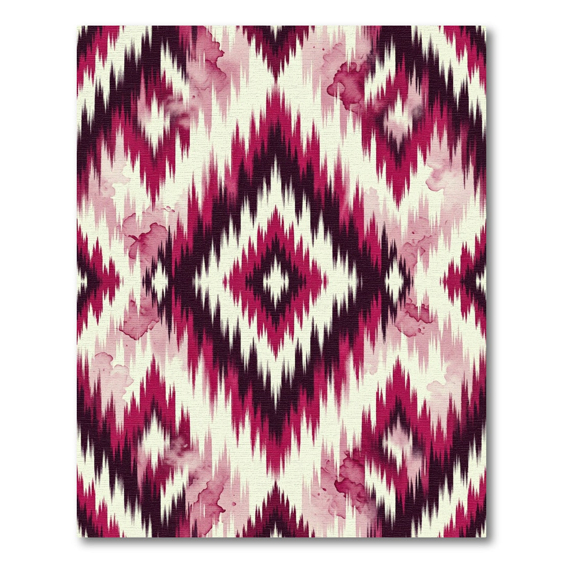 Deep Burgundy Jagged Diamond Wash Rug