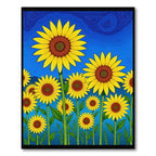 Golden Sunflower Garden Blue Sky Rug