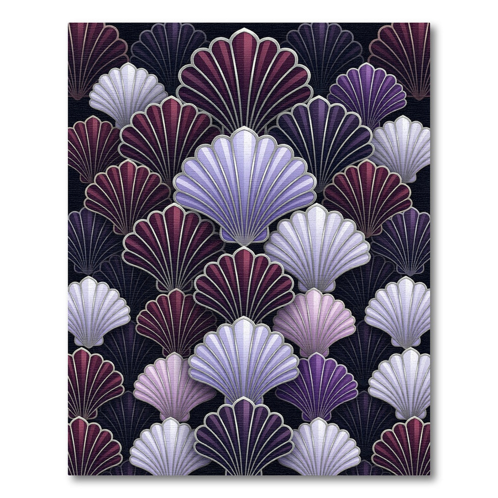 Art Deco Shell Fan Plum Amethyst Rug