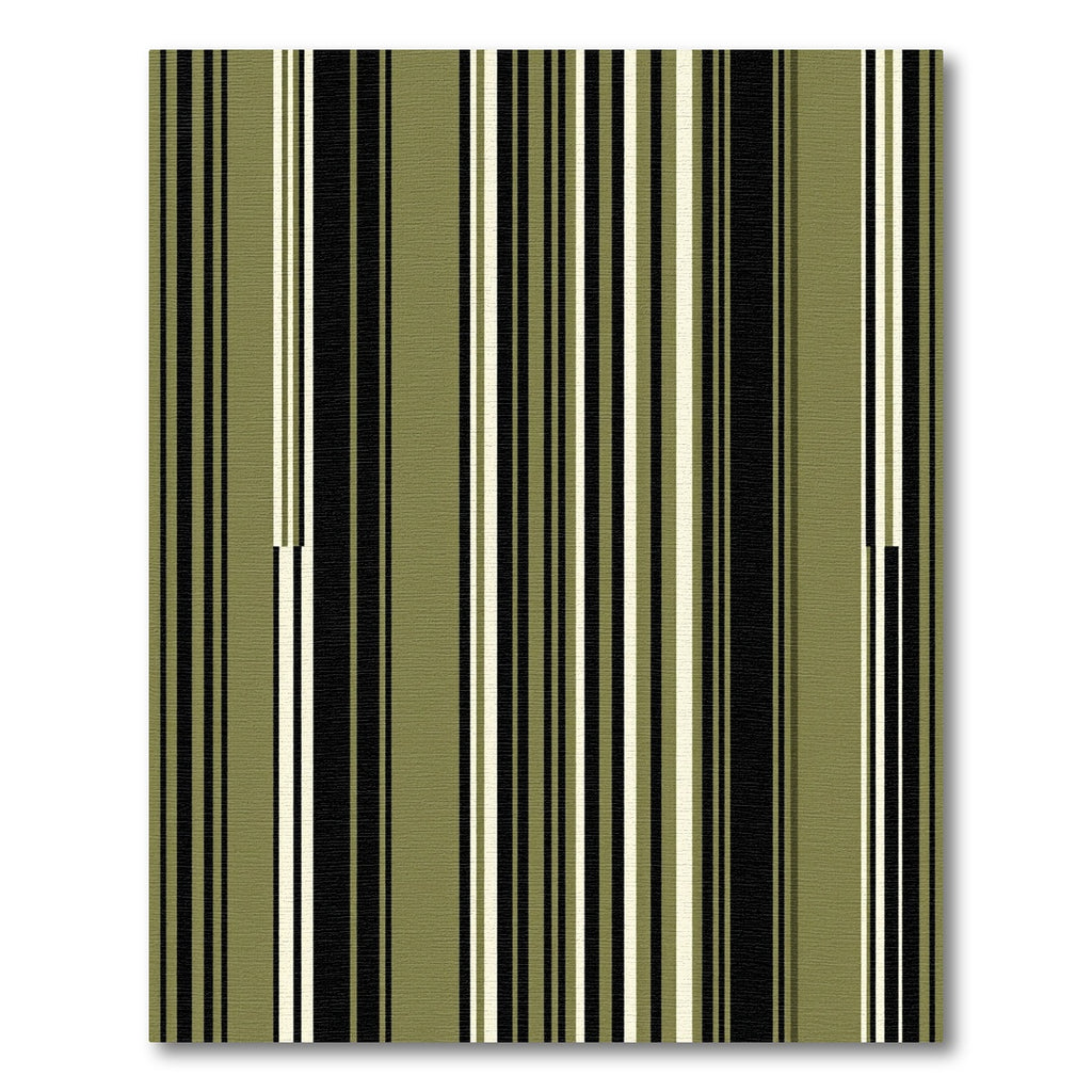 Modern Olive and Black Vertical Stripe Rug