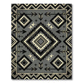 Monochrome Geometric Arrow Diamond Rug