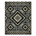 Monochrome Geometric Arrow Diamond Rug