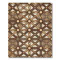 Golden Brown Interlocking Star Geometric Rug