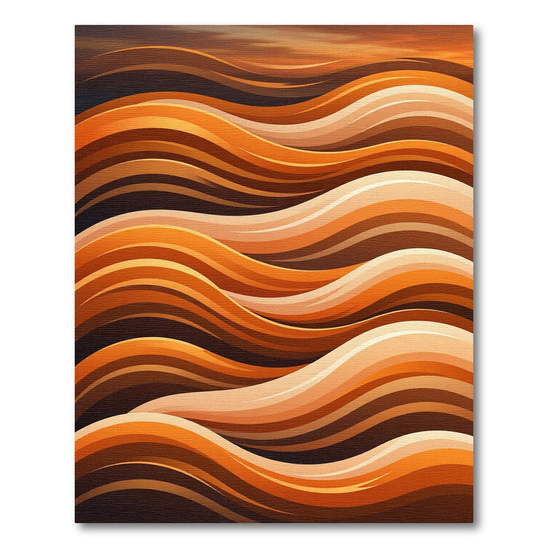 Warm Amber Gradient Ripples Rug