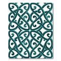 Teal Celtic Interlocking Knotwork Scroll Rug