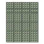Sage Green Grid Geometric Box Rug