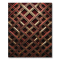 Rich Burgundy Gold Woven Interlace Rug