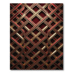 Rich Burgundy Gold Woven Interlace Rug