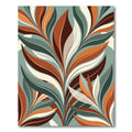 Botanical Mid Century Modern Leaf Art Rug