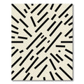 Minimalist Black and Cream Abstract Dash Rug