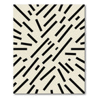 Minimalist Black and Cream Abstract Dash Rug