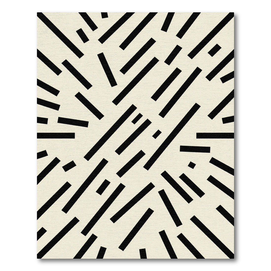 Minimalist Black and Cream Abstract Dash Rug