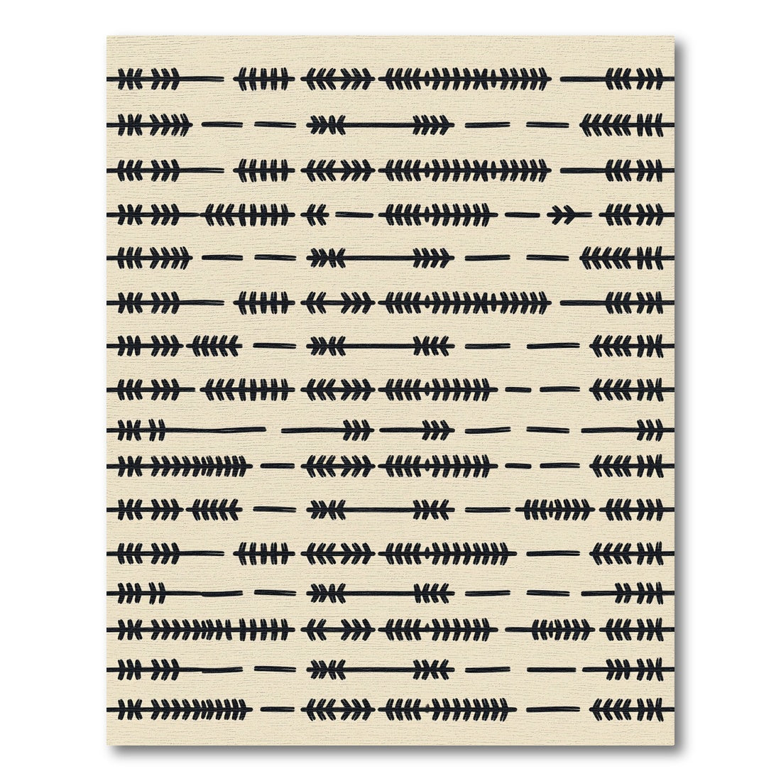 Black Arrow Collection Horizontal Stripes Rug