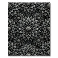 Monochrome Black Floral Dahlia Bloom Rug