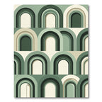 Retro Archway Green Gradient Rug