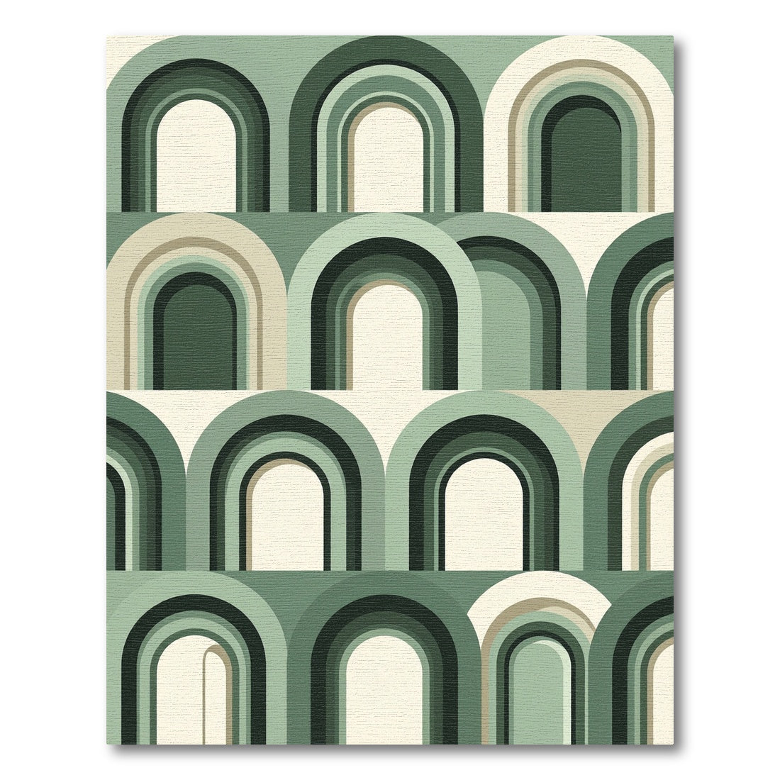 Retro Archway Green Gradient Rug