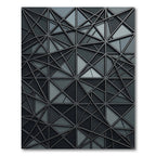 Modern Charcoal Geometric Intersecting Lattice Rug