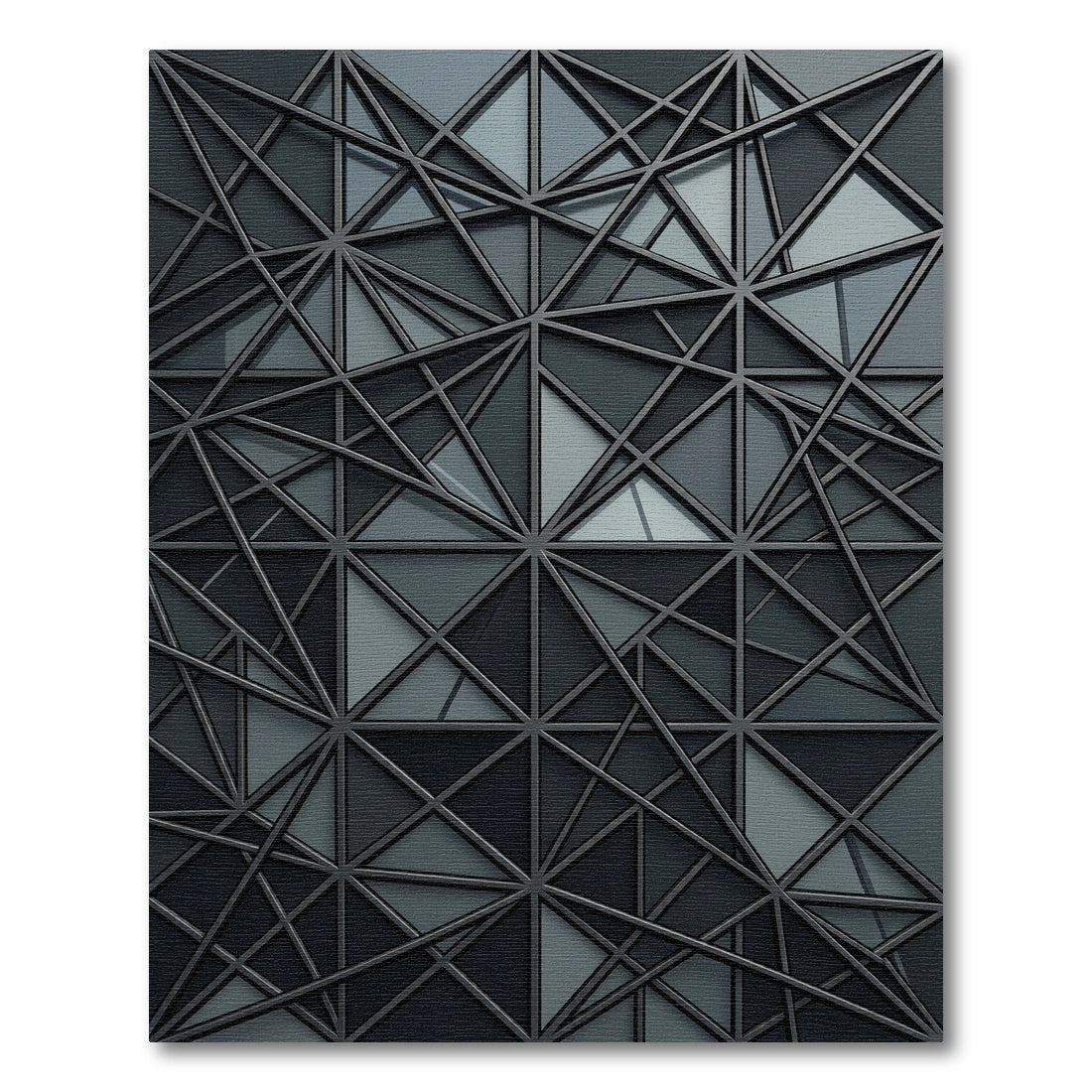 Modern Charcoal Geometric Intersecting Lattice Rug