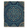 Turquoise Teal Geometric Mandala Rug