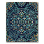 Turquoise Teal Geometric Mandala Rug