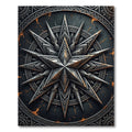 Metallic Starburst Geometric Aged Slate Rug