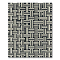 Modern Monochrome Interwoven Grid Geometric Rug