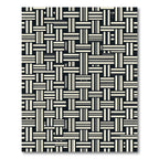 Modern Monochrome Interwoven Grid Geometric Rug